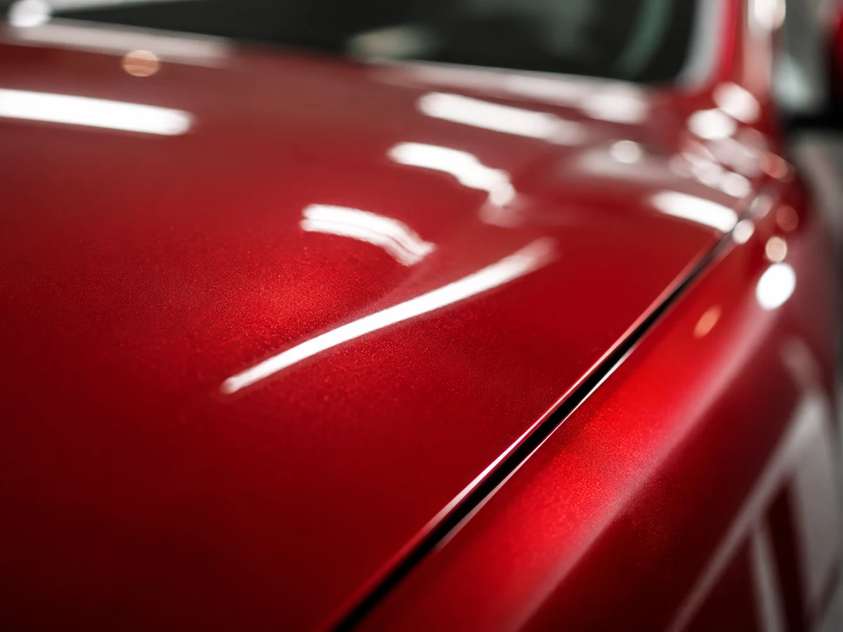 Close-up of a freshly refinished panel after rust repair at Andrew's Collision